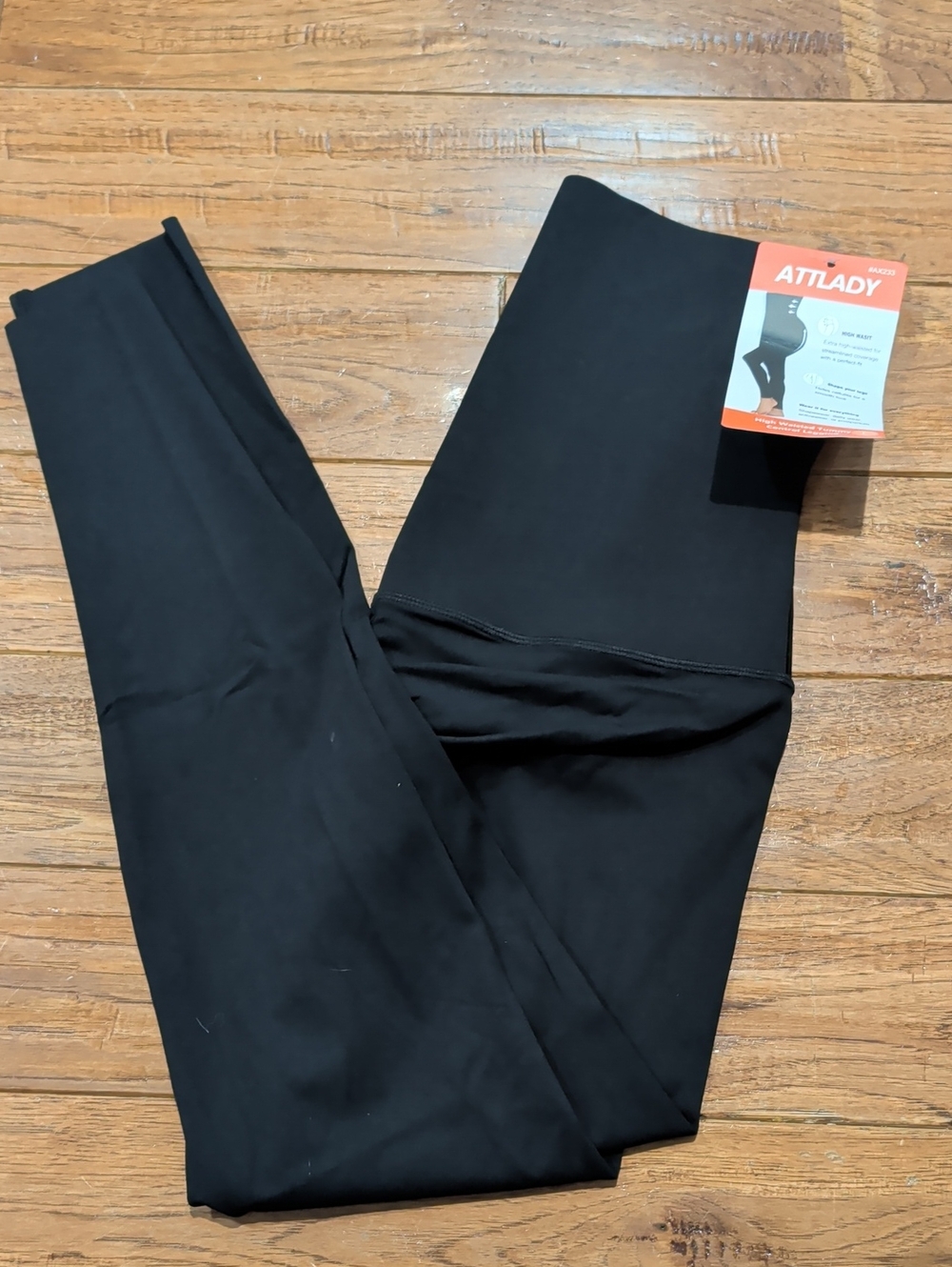 ATTLADY Black High Waist Shaping Leggings